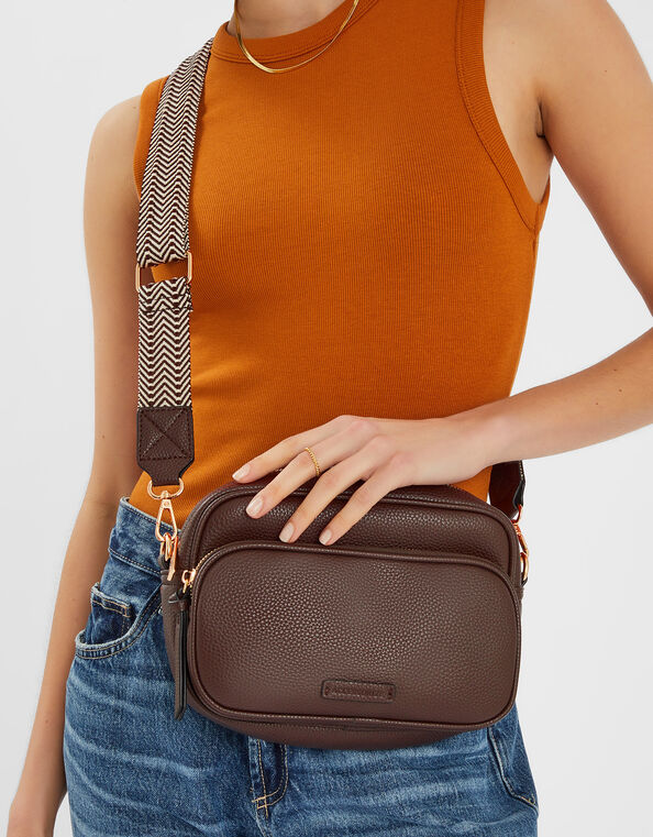 Double Zip Camera Bag, Brown (CHOCOLATE), large