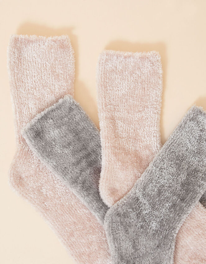 Chenille Cosy Socks Set of Two, , large