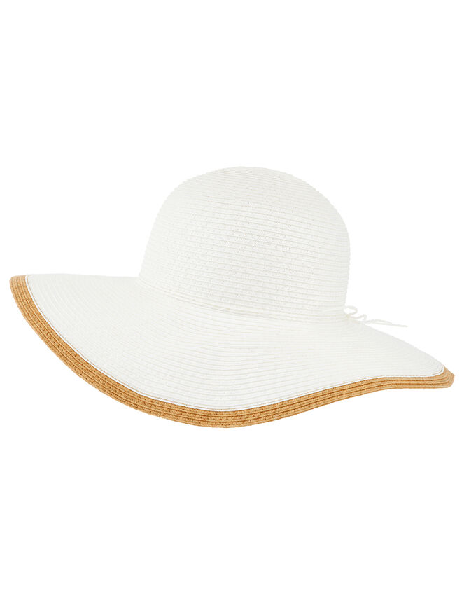 Contrast Edge Floppy Hat, White (WHITE), large