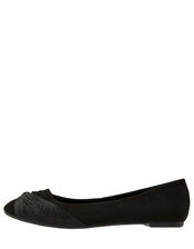 Twist Ballerina Flat Shoes, Black (BLACK), large