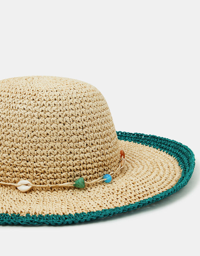 Shell Beaded Floppy Hat, , large