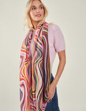 Lightweight Swirl Print Scarf, Multi (BRIGHTS MULTI), large