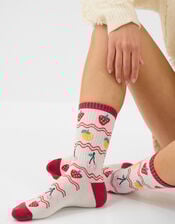 Fruit Print Socks, , large