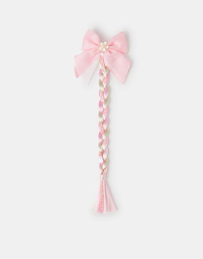Girls Sequin Fake Hair Bow Hair Clip, , large