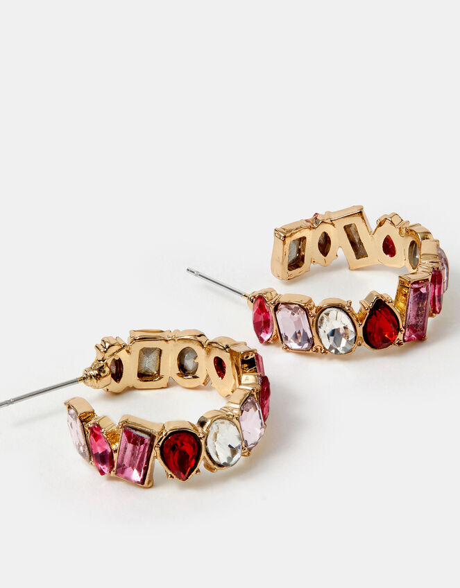 Gemstone Hoop Earrings, , large