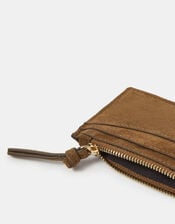 Suede Card Holder, Tan (TAN), large