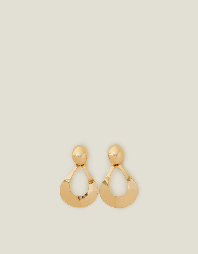 Large Cut Out Teardrop Earrings, , large