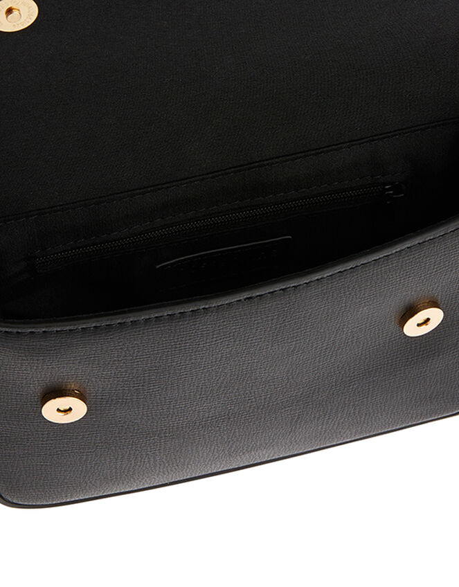 Faux Leather Belt Bag, Black (BLACK), large