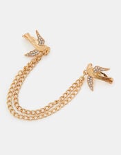 Bird Chain Brooch Lapel Pin, , large