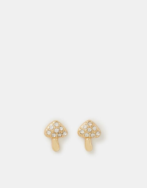 Diamant&eacute; Mushroom Stud Earrings, , large
