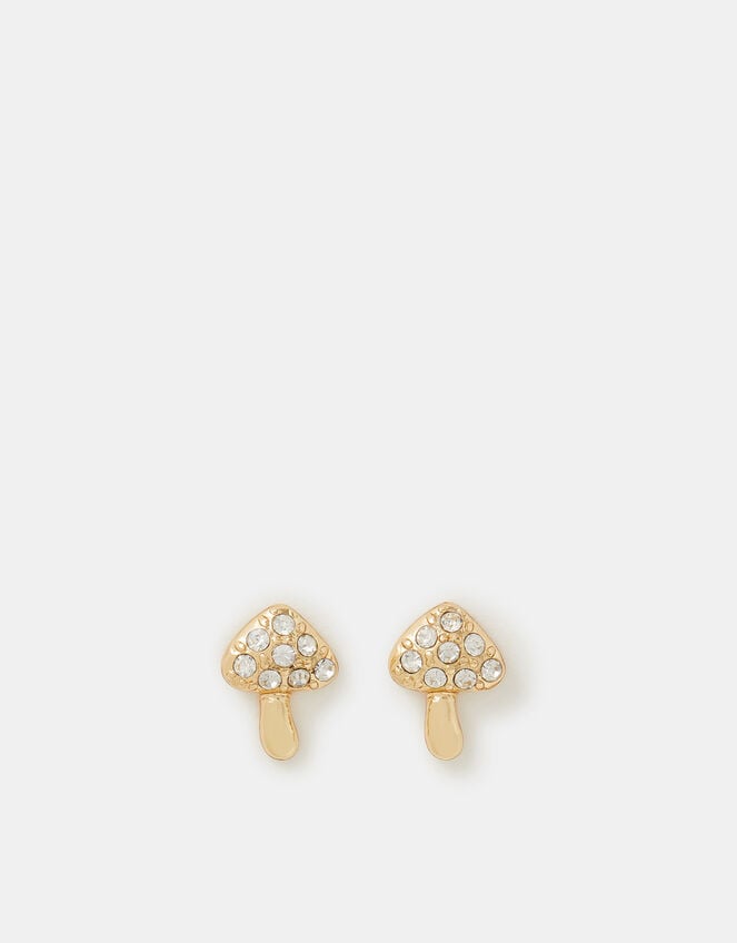 Diamant&eacute; Mushroom Stud Earrings, , large