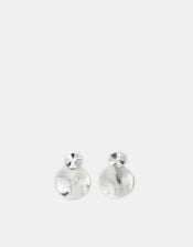 Textured Circle Drop Earrings, , large