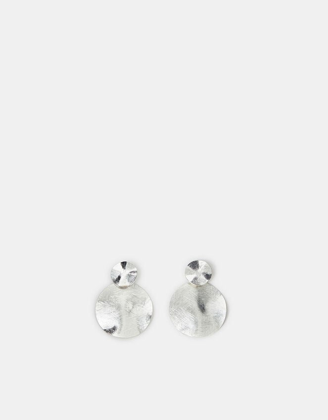 Textured Circle Drop Earrings, , large