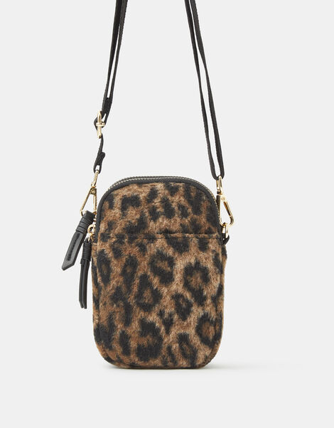 Leopard Print Phone Bag, , large