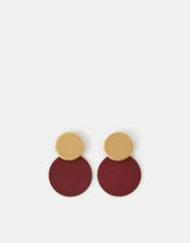 Double Circle Drop Earrings, , large