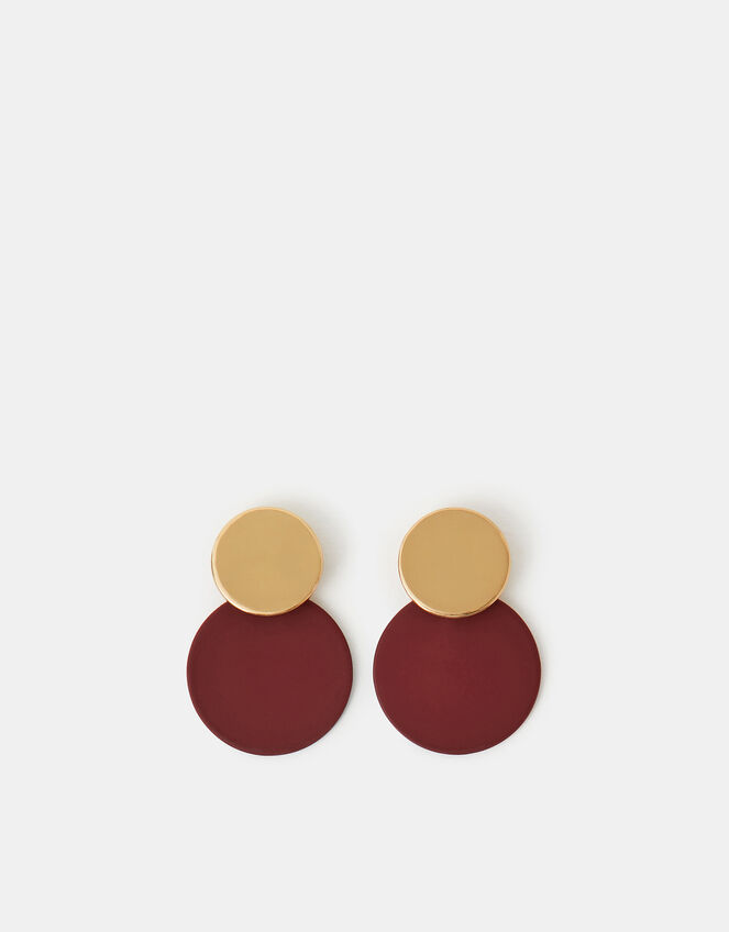 Double Circle Drop Earrings, , large