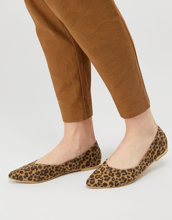 Pointed Ballerina Flats, Leopard (LEOPARD), large