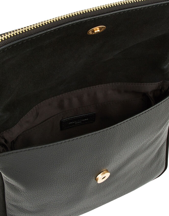 Sally Leather Cross-Body Bag, Black (BLACK), large