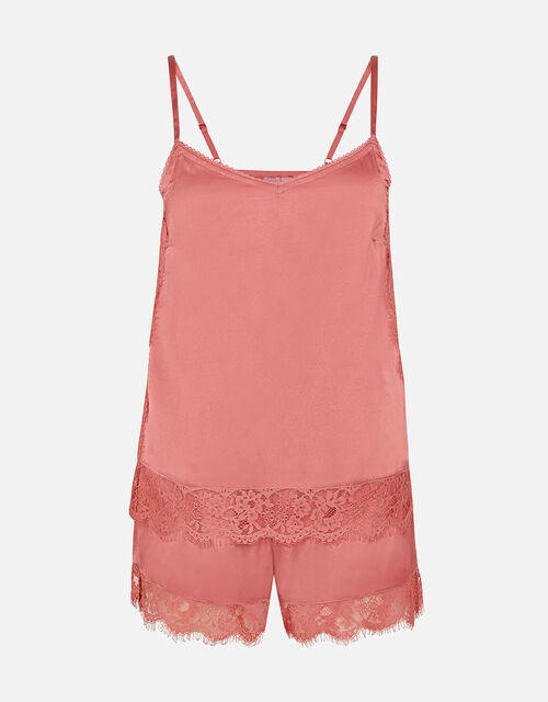 Lace and Satin PJ Set Pink | Loungewear | Accessorize UK
