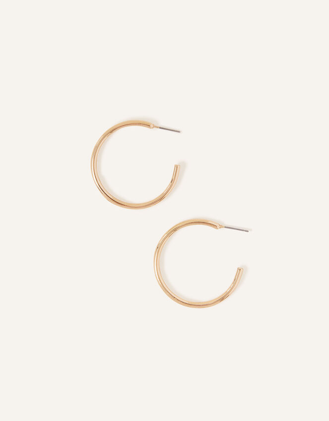 Medium Tube Hoops, Gold (GOLD), large
