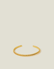 14ct Gold-Plated Twisted Bangle Cuff, , large