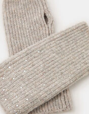 Rhinestone Knitted Wrist Warmers, , large