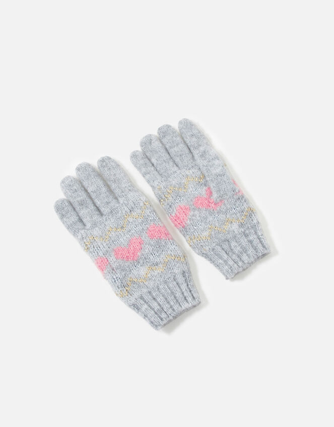 Girls Fairisle Fingerless Gloves, Multi (PASTEL-MULTI), large