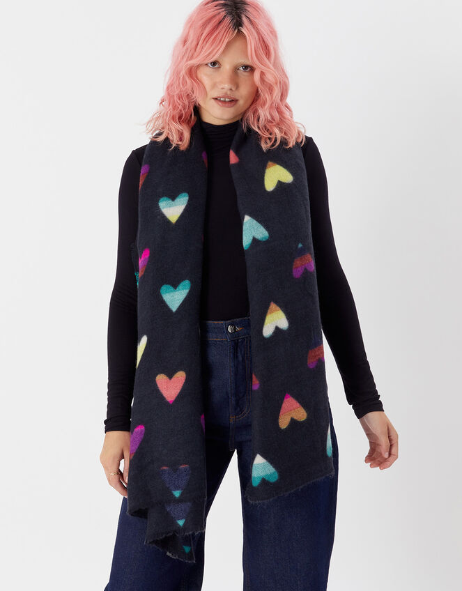 Rainbow Hearts Blanket Scarf, , large