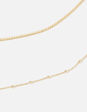 14ct Gold-Plated Layered Chain Necklace, , large