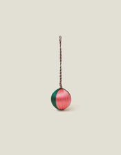 Satin Stripe Bauble, Green (GREEN), large