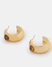 Resin Stone Hoop Earrings, , large