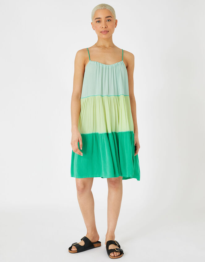 Block Colour Midi Swing Dress, Blue (BLUE), large