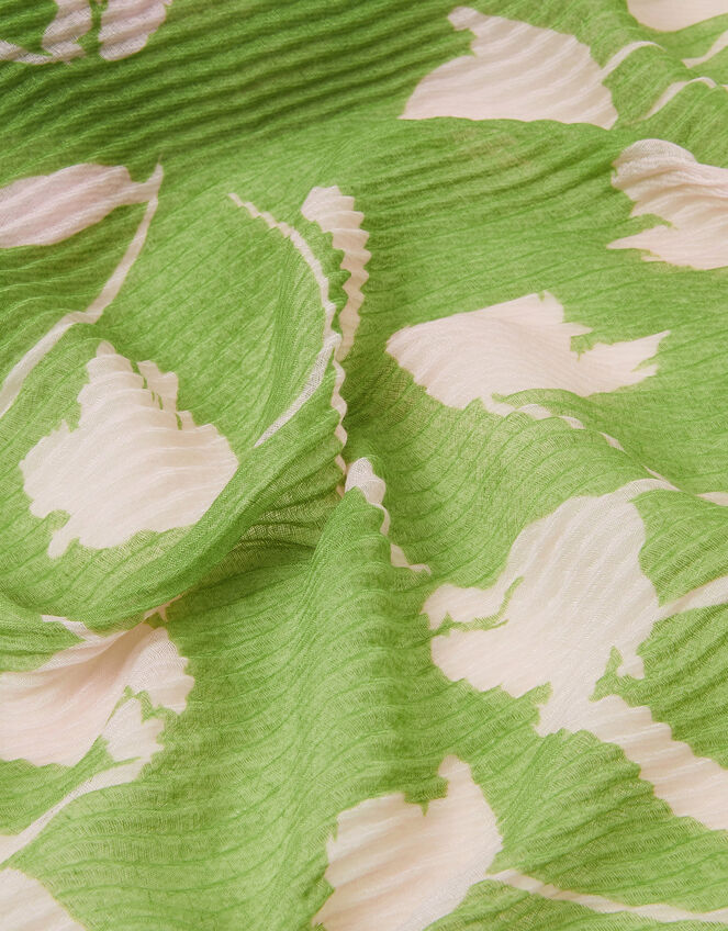 Lightweight Floral Pleat Scarf, , large
