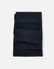 Plain Super-Soft Blanket Scarf Navy, , large