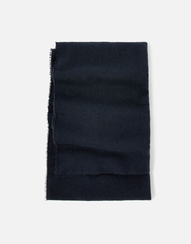 Plain Super-Soft Blanket Scarf Navy, , large