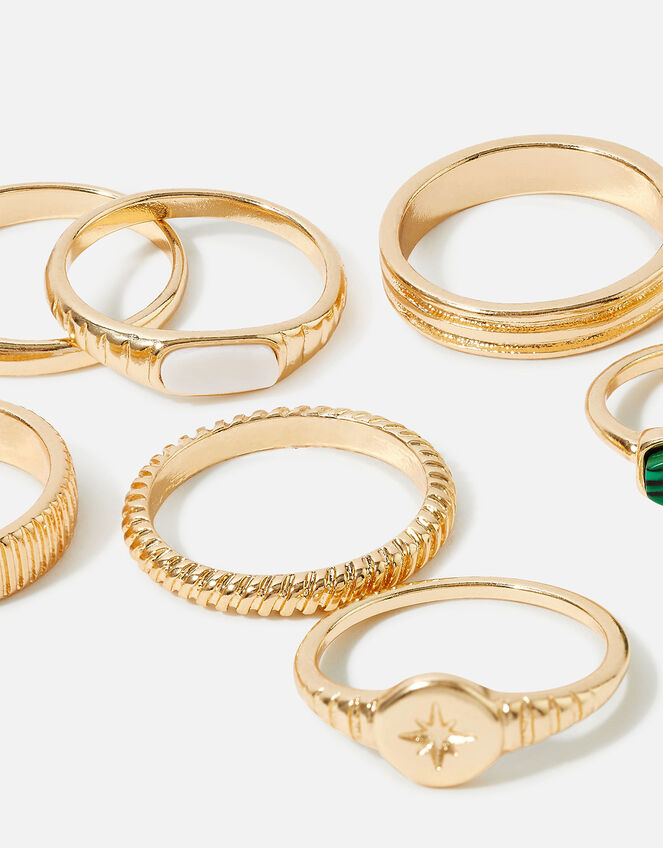 Mixed Rings 8 Pack, Green (GREEN), large