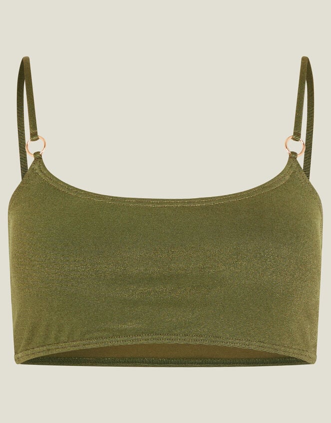 Shimmer Bikini Top, Green (KHAKI), large