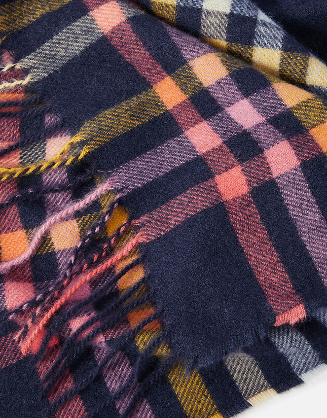 Daisy Multi Check Blanket Scarf, , large