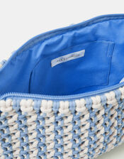 Crab Charm Macrame Clutch Bag, , large