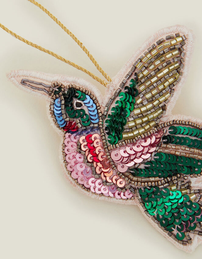 Embroidered Hummingbird Christmas Tree Decoration, , large