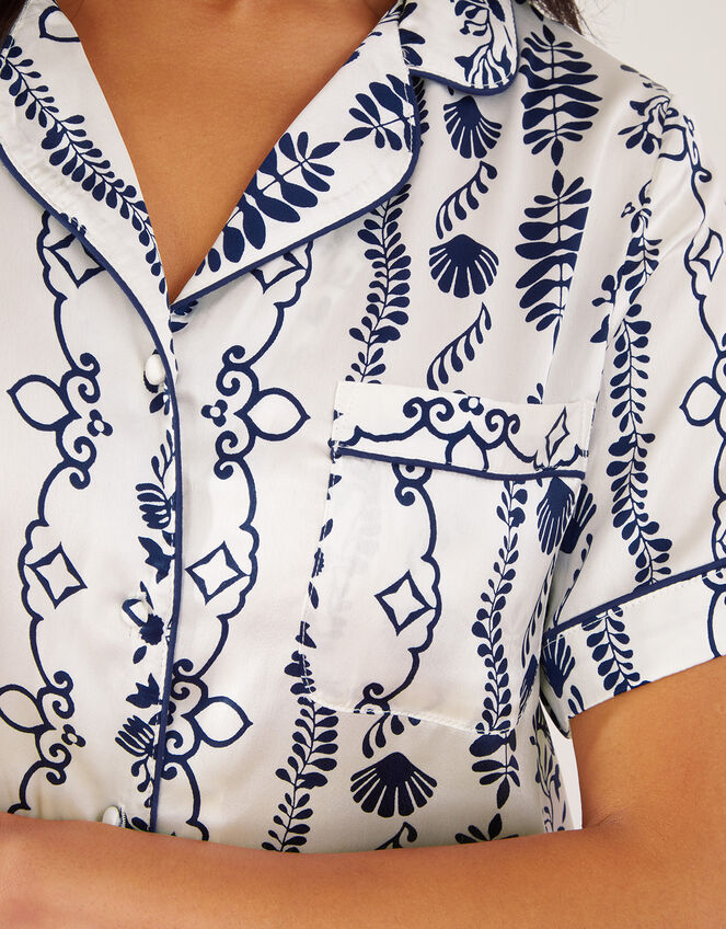 Ornamental Print Pyjama Set, Blue (NAVY), large