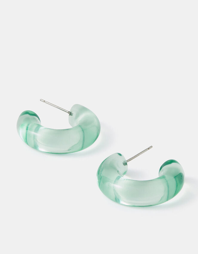 Resin Tube Hoop Earrings, , large