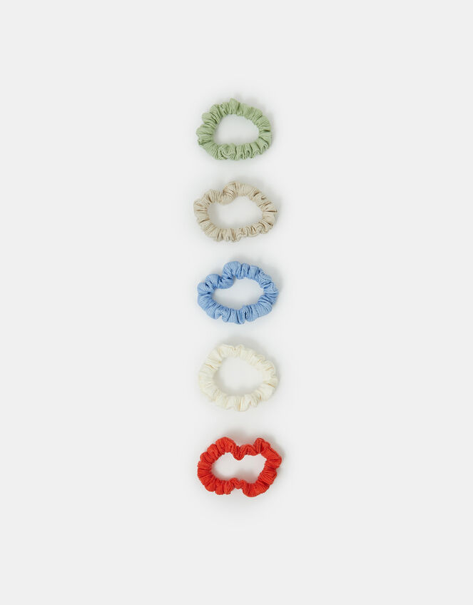5-Pack Skinny Textured Hair Scrunchies, , large