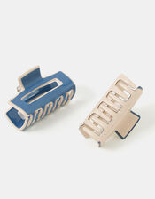 2-Pack Colourblock Cut Out Claw Clips, , large