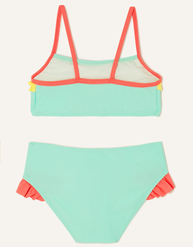 Kids Ruffle Bikini Set with Recycled Polyester, Multi (BRIGHTS-MULTI), large