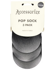 Footsie Socks Set of Three, Black (BLACK), large