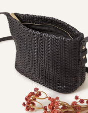 Woven Cross-Body Bag, Black (BLACK), large