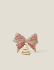 Embroidered Bow Christmas Tree Topper, , large