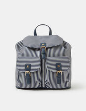 Stripe Print Backpack, , large