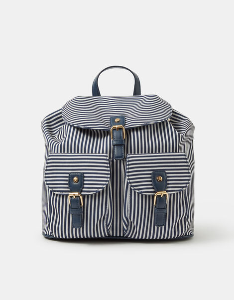 Stripe Print Backpack, , large